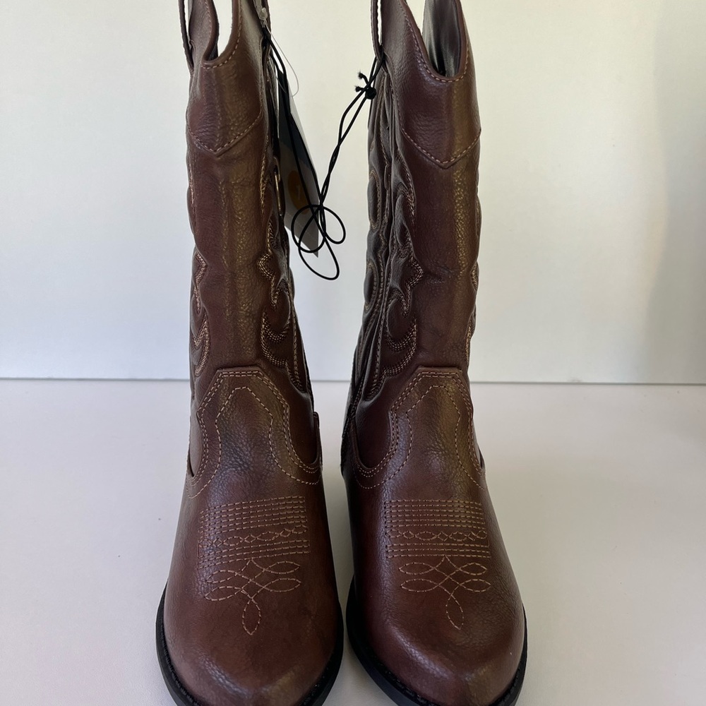 NEW Brown Western Kids Boots Size 3 - Picture 7 of 10